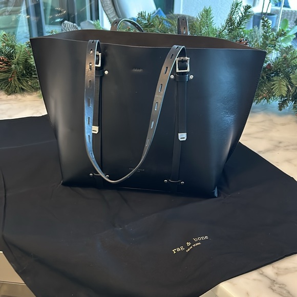NWT Rag & Bone black leather tote/purse/bag - Picture 4 of 9